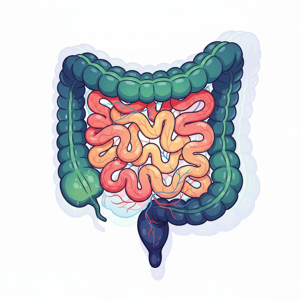 Intestines pastel illustration